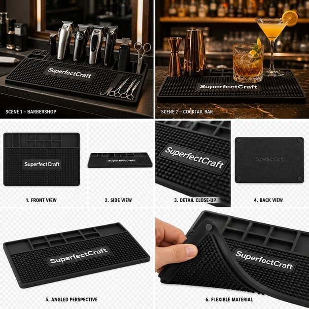 Magnetic Silicone Barber Mat for Salon & Barbershop Brands