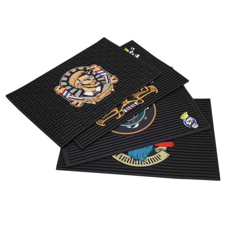 Custom Barber Station Mat With Full Color 3D PVC Logo - image 2