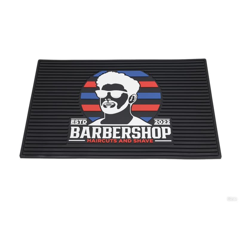 Custom Barber Station Mat With Full Color 3D PVC Logo - image 4