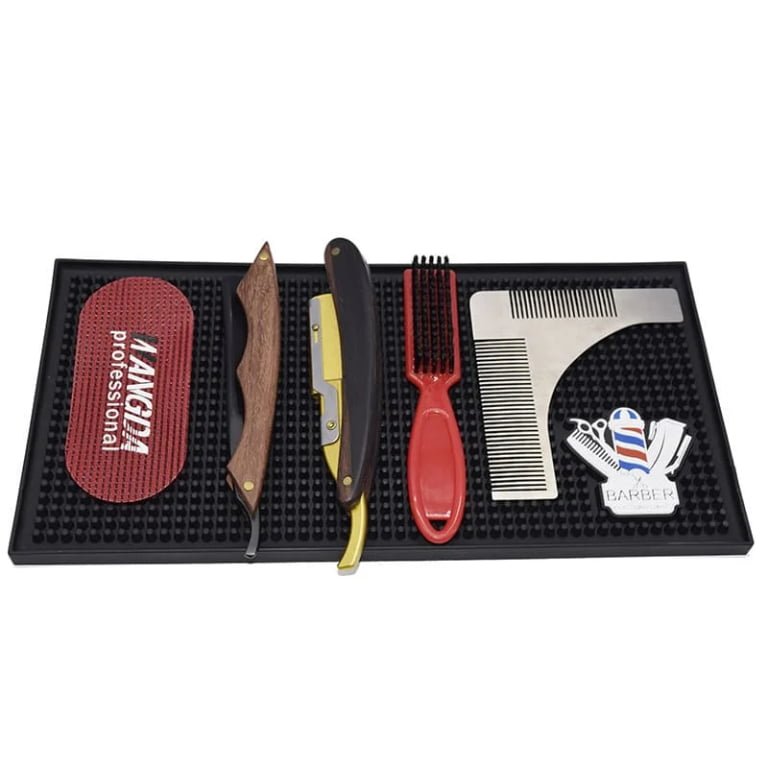 Custom PVC Barber Tool Mat With Raised Logo