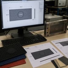 Designer creating a free artwork and layout proposal