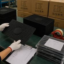 Finished mats passing final quality inspection before worldwide shipment