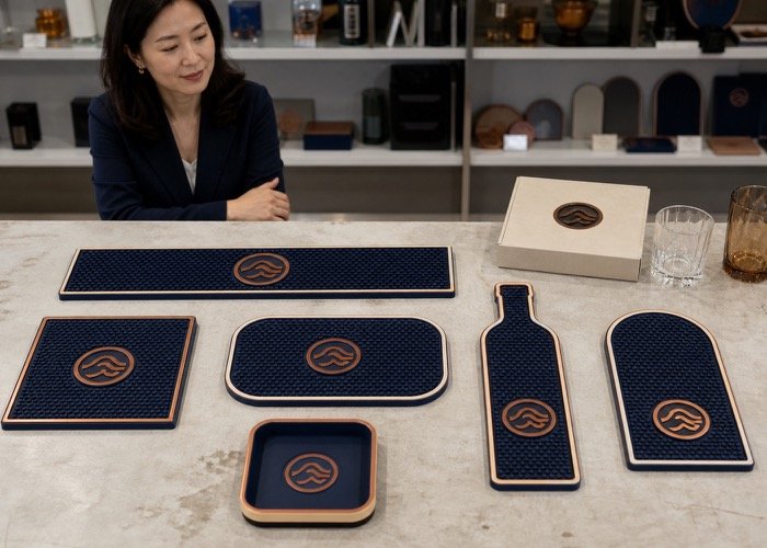 A collection of high-quality custom bar mat products with strong, consistent branding.