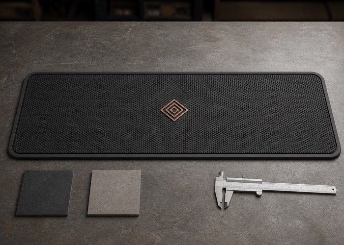 a premium custom bar mat with a minimalist design and embossed logo