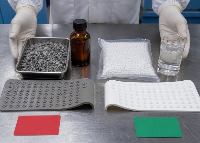 A diagram comparing the molecular structure of standard vs. food-grade PVC plasticizers.
